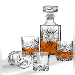 NEW - STUDIO CRYSTAL by GODINGER - CRYSTAL WHISKEY 5pc SET